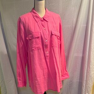 Old Navy Bright Pink Button-Down Blouse